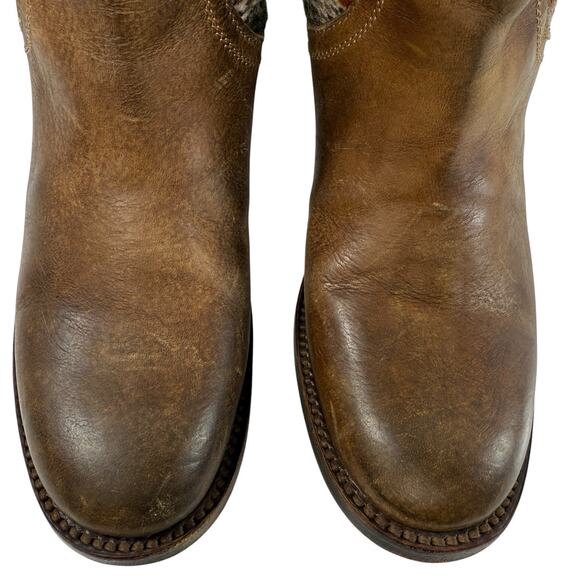 Freebird By Steven Carlo Ankle Boots Size 7 Southwestern Tapestry Brown Leather - Picture 3 of 10